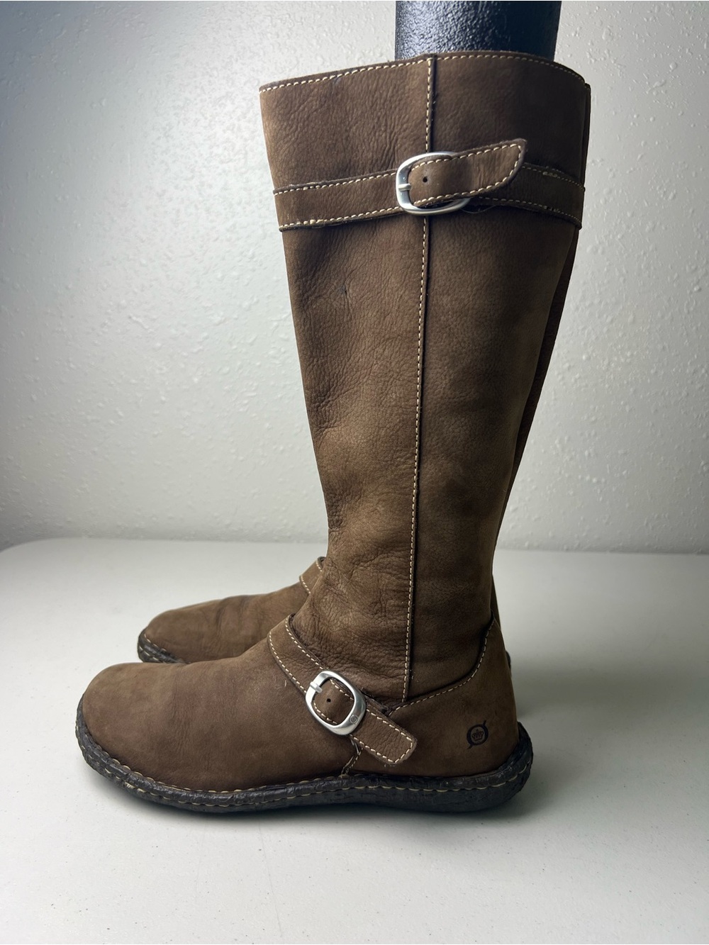 Born Kenya Mid Calf Size Women’s 9 Brown Leather Tall Boots - Picture 6 of 14